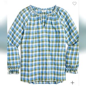 J Crew Plaid Artist Top Size 2X